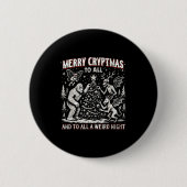 Merry Cryptmas Weird Night Cryptid Holiday Art Button (Vorderseite)