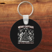 Merry Cryptmas Weird Night Cryptid Holiday Art Schlüsselanhänger (Vorderseite)