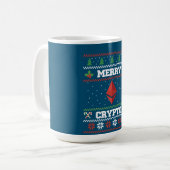 Merry Crypto Ethereum Ugly Christmas Sweater Kaffeetasse (Vorderseite Links)