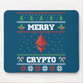 Merry Crypto Ethereum Ugly Christmas Sweater Mousepad (Vorne)