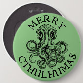 Merry Cthulhumas Lovecraft Cthulhu Button (Vorne & Hinten)