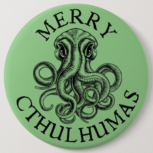Merry Cthulhumas Lovecraft Cthulhu Button (Vorderseite)