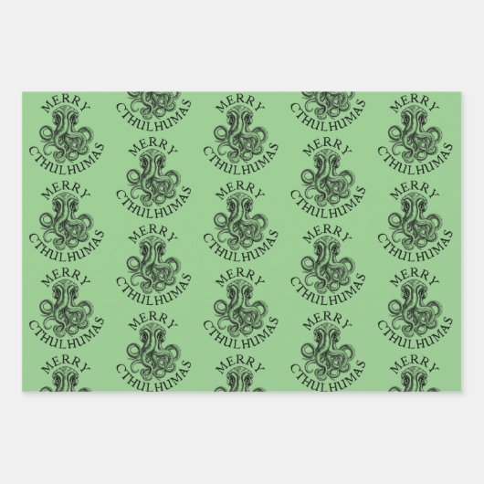 Merry Cthulhumas Lovecraft Cthulhu Geschenkpapier Set (Vorderseite)