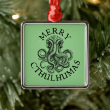 Merry Cthulhumas Lovecraft Cthulhu Metal Ornament