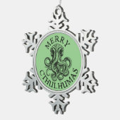 Merry Cthulhumas Lovecraft Cthulhu Schneeflocken Zinn-Ornament (Rechts)