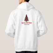 Merry Custom Name Buffalo Plaid Tree Holiday  Hoodie (Rückseite)