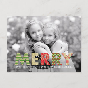 Merry Cutouts Holiday Foto Card Feiertagspostkarte