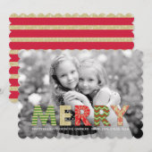 Merry Cutouts Holiday Foto Cards Feiertagskarte (Vorne/Hinten)