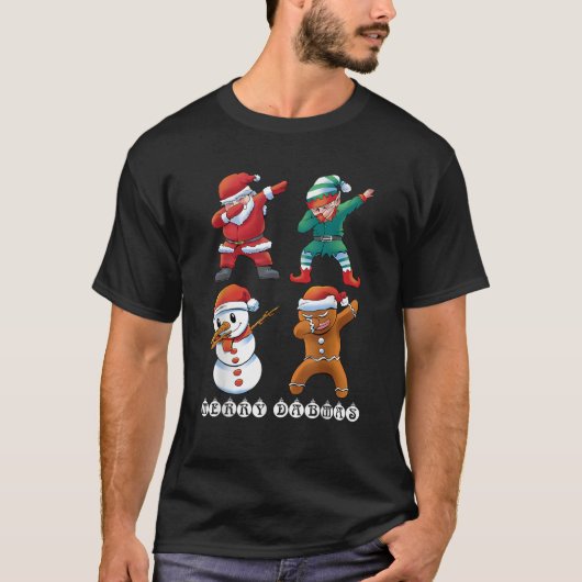 Merry Dabmas Funny Dabbing Santa Elf And Friends K T-Shirt (Vorderseite)