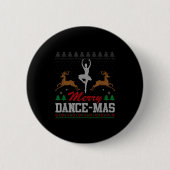 Merry Dance-mas Ballet Dancer Ugly Christmas Balle Button (Vorderseite)