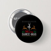 Merry Dance-mas Ballet Dancer Ugly Christmas Balle Button (Vorne & Hinten)