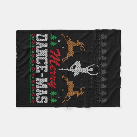 Merry Dance-mas Ballet Dancer Ugly Christmas Balle Fleecedecke (Vorderseite (Horizontal))