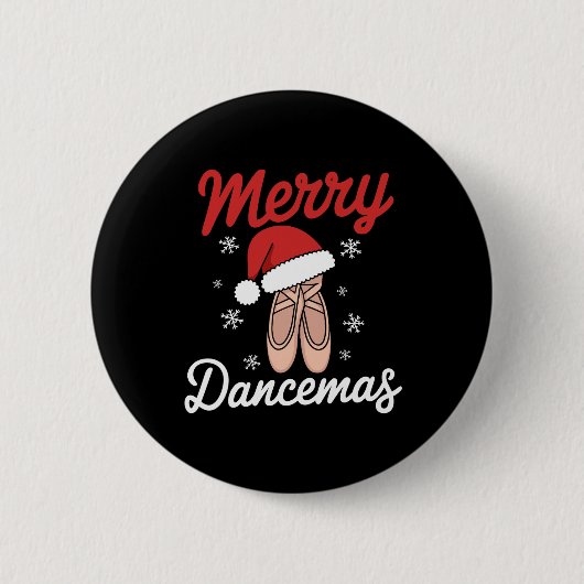 Merry Dancemas Ballet Dancer Dozentin Weihnachtsma Button (Vorderseite)