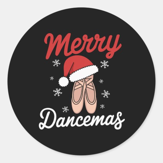 Merry Dancemas Ballet Dancer Dozentin Weihnachtsma Runder Aufkleber (Vorderseite)