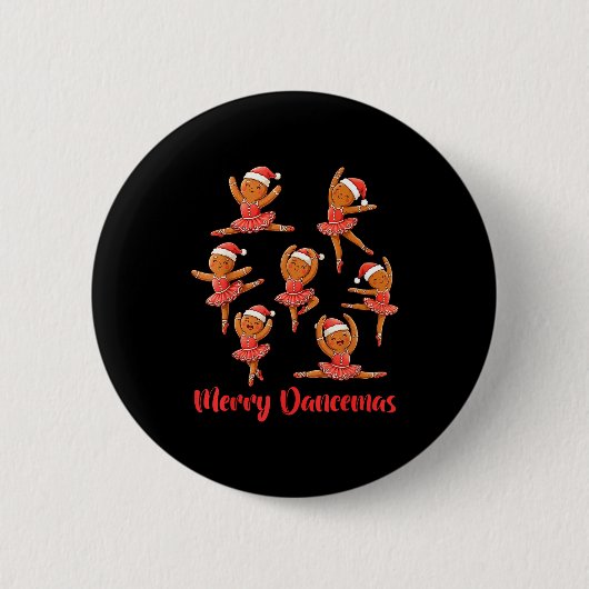 Merry Dancemas Ballet Dancer Gingerbread Teacher C Button (Vorderseite)
