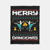 Merry Dancemas Ballet Dancers Ugly Christmas Xmas  Fleecedecke (Vorderseite)