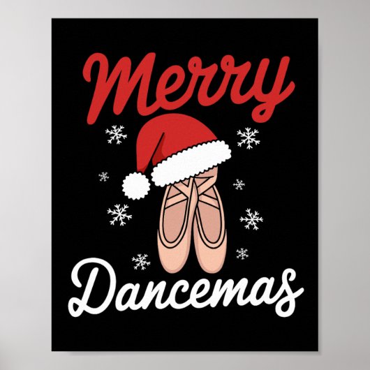 Merry Dancemas Byllet Dancer Doacher Weihnachtsman Poster (Vorne)