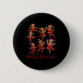 Merry Dancemas Gingerbread Dancer Ballet Christmas Button (Vorderseite)