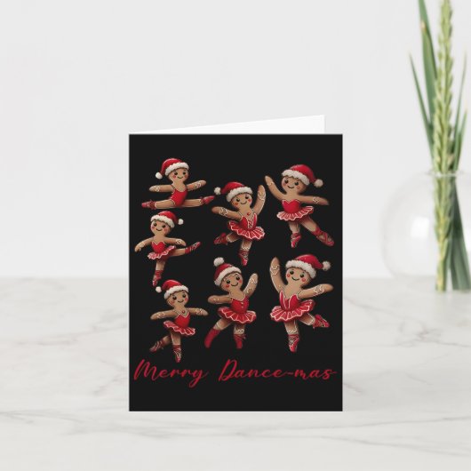 Merry Dancemas Gingerbread Dancer Ballett Weihnach Karte (Vorderseite)