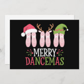 Merry Dancemas Weihnachtsballett Schuhe tanzen Feiertagskarte (Vorne/Hinten)