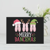Merry Dancemas Weihnachtsballett Schuhe tanzen Feiertagskarte (Stehend Vorderseite)