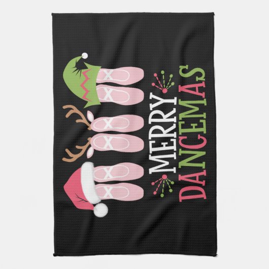 Merry Dancemas Weihnachtsballett Schuhe tanzen Geschirrtuch (Vertikal)