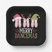 Merry Dancemas Weihnachtsballett Schuhe tanzen Pappteller (Vorderseite)