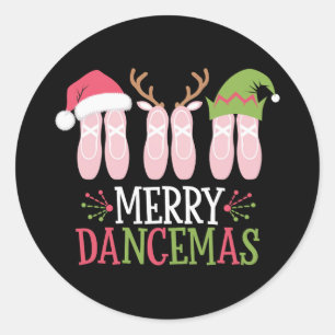 Merry Dancemas Weihnachtsballett Schuhe tanzen Runder Aufkleber