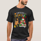 Merry Danke Mas Turkey Gnomies Erntedank Christ T-Shirt (Vorderseite)