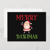 Merry Dartmas - Merry Christmas Dart Postkarte (Vorne/Hinten)