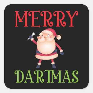 Merry Dartmas - Merry Christmas Dart Quadratischer Aufkleber
