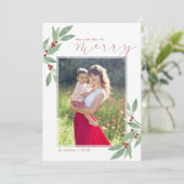 Merry Days Holiday Foto Card Einladung (Stehend Vorderseite)