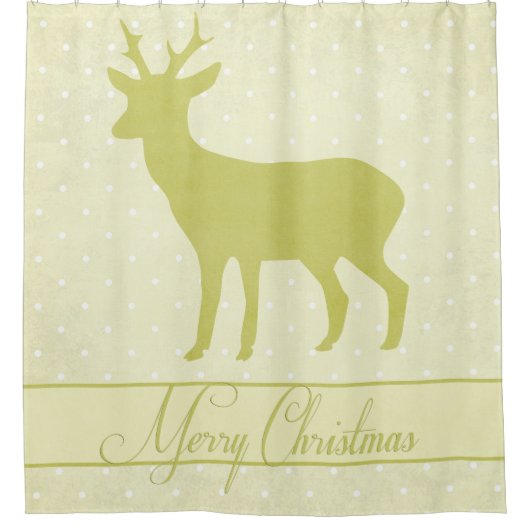 Merry Deer Duschvorhang - Cream Polka Dot (Vorderseite)