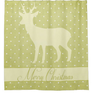 Merry Deer Duschvorhang - Kalkgrün Polka Dots