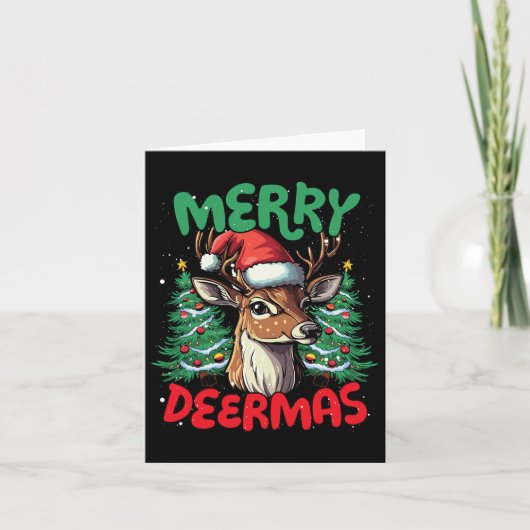 Merry Deermas Funny Christmas Duck Lover Karte (Vorderseite)