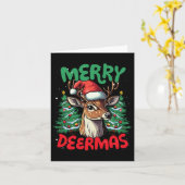Merry Deermas Funny Christmas Duck Lover Karte (Gelbe Blume)
