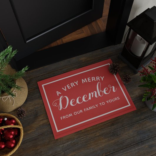 Merry Dezember Red Christmas Willkommen Doormat Fußmatte