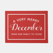 Merry Dezember Red Christmas Willkommen Doormat Fußmatte (Vorderseite)
