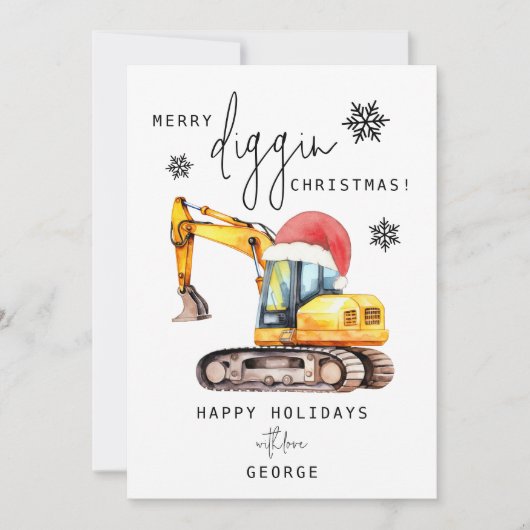 Merry Diggin Christmas Feiertagskarte (Vorderseite)