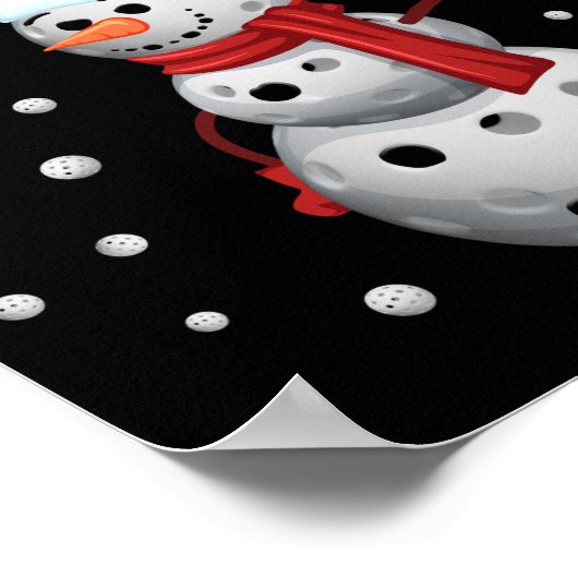 Merry Dinkmas - Pickleball Snowman Poster (Ecke)