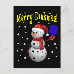 Merry Dinkmas - Pickleball Snowman Postkarte