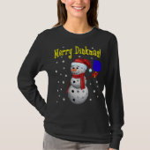 Merry Dinkmas - Pickleball Snowman T-Shirt (Vorderseite)