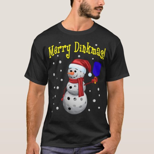Merry Dinkmas - Pickleball Snowman T-Shirt (Vorderseite)