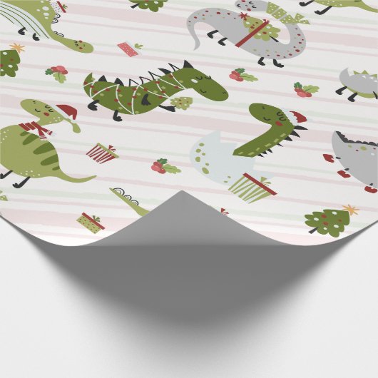 Merry Dino Christmas Geschenkpapier (Ecke)
