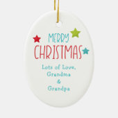 Merry Dinosaur Kids Weihnachten Keramik Ornament (Hinten)