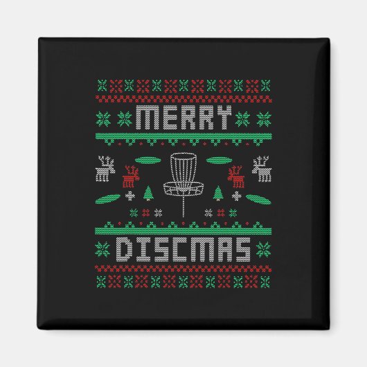 Merry Discmas Disk Golf Ugly Christmas Merry Chris Magnet (Vorne)