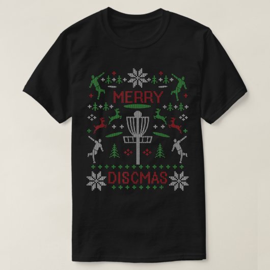 Merry Discmas Golf Ugly Christmas Sweater Par T-Shirt (Design vorne)