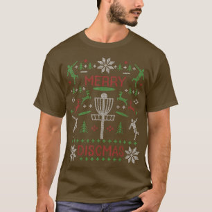 Merry Discmas Golf Ugly Christmas Sweater Par T-Shirt