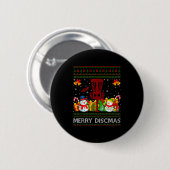 Merry Discmas Ugly Xmas Sweaters Funny Disc Golf C Button (Vorne & Hinten)