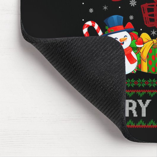 Merry Discmas Ugly Xmas Sweaters Funny Disc Golf C Mousepad (Ecke)